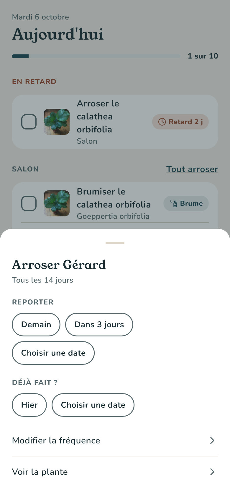 Reporter une tâche dans l'app Xyléa
